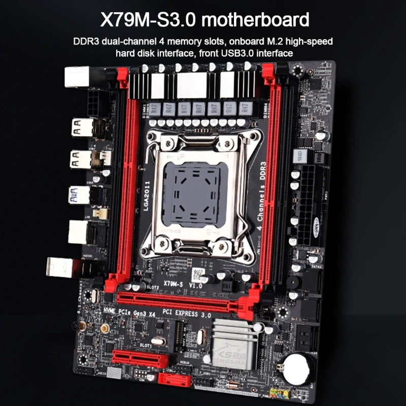 

Материнская плата X79 M-S3.0 LGA2011, USB3.0 PCI-E NVME M.2 SSD, слоты DDR3x4, поддержка памяти Reg ECC и процессора Xeon E5