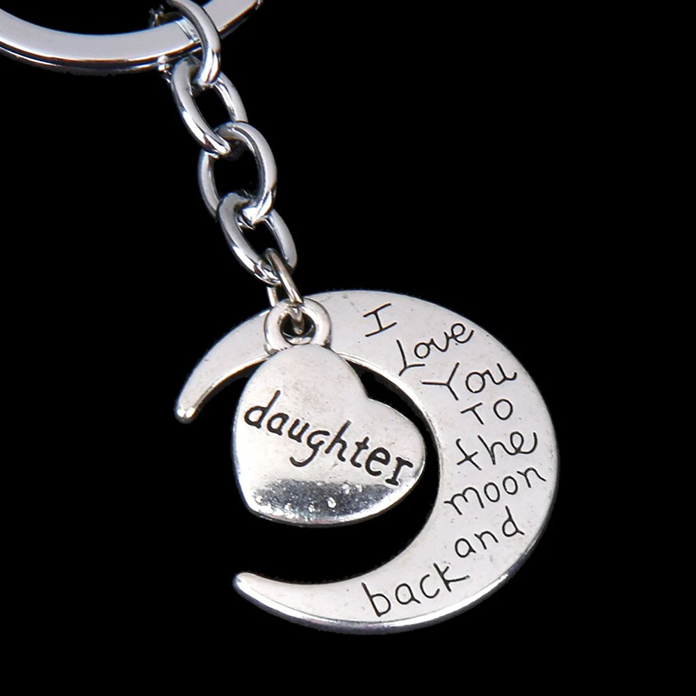 1 шт. Новинка Луна брелок для дочери модный стиль семья сердце кулон сумки