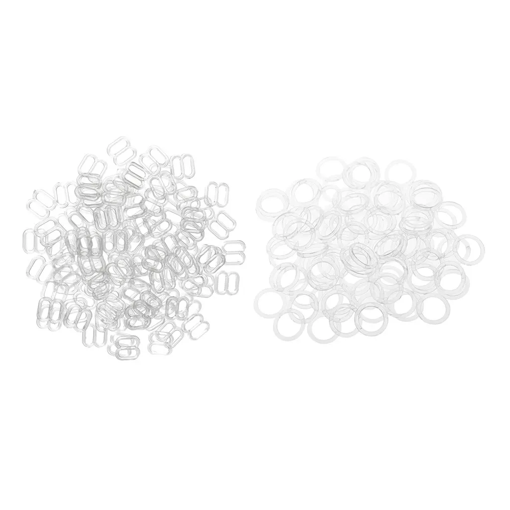 200 Sets Nylon Coated Plastic Lingerie Adjustment strap slides Hardware Sewing Clips Clasp Hooks for Bra Strap | Дом и сад