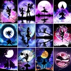 Картина из страз сказочная бабочка, квадратная вышивка из страз, мультяшная мозаика в виде Луны, картина праздничное украшение для подарка