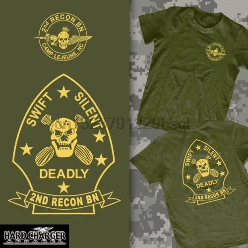 Морской пехоты США морской 2Nd Recon разведбатальона вооруженных сил Футболка