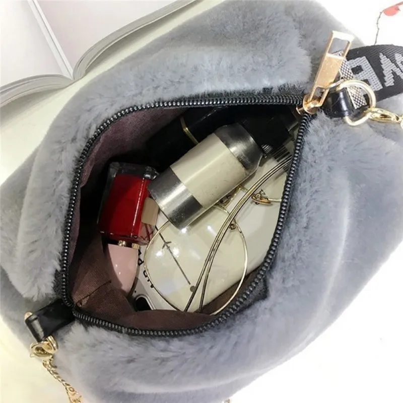 Зимняя Вельветовая сумка женская круглая через плечо плюшевая из искусственного