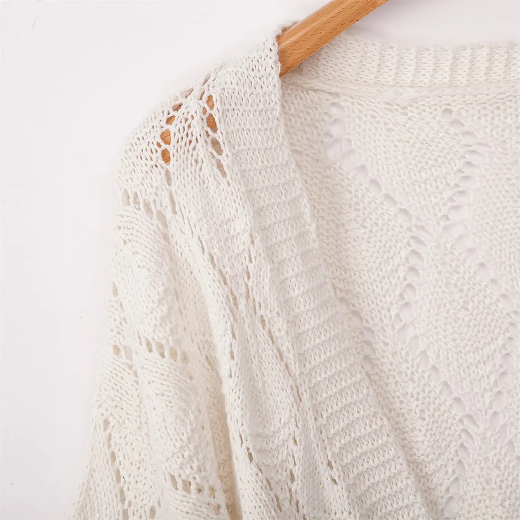 

knit cardigan women Pullover Plus Size Women Knitted Patchwork Long Sleeve V-Neck Sweater Cardigan 2019 robe femme hiver#15