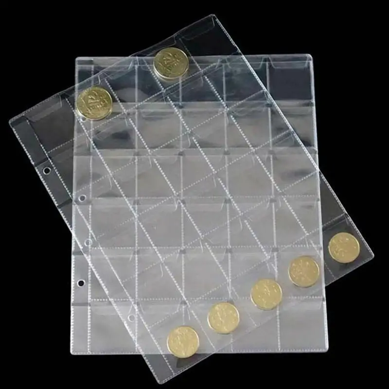 

1pcs 30 Pockets Coin Collection Book Coin Holder Sheet for Storage Album Portable Professional Commemorative Coin Collection