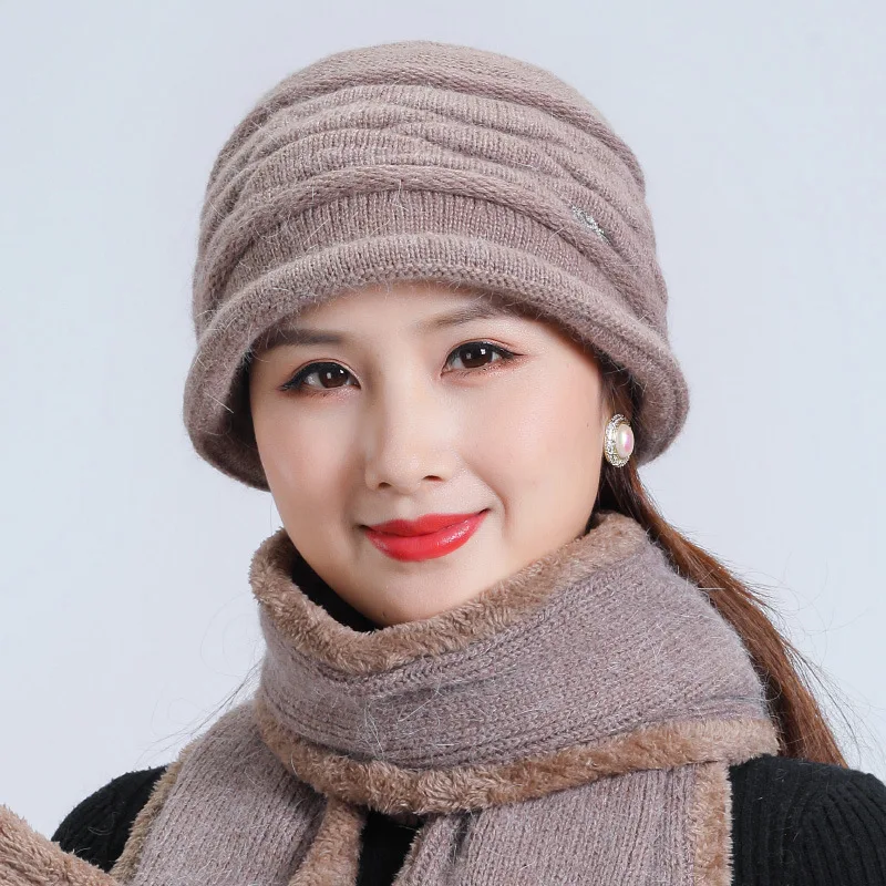 Новинка зимние женские теплые облегающие шапки Флисовый Шарф для девочек с