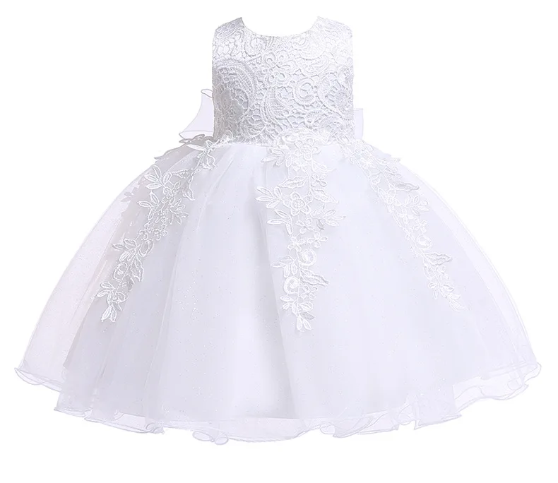 white Vestidos de fiesta de noche; бальное платье принцессы для маленьких девочек; кружевное платье подружки невесты с цветочным узором для свадебной вечеринки; платья для выпускного вечера - Цвет: white