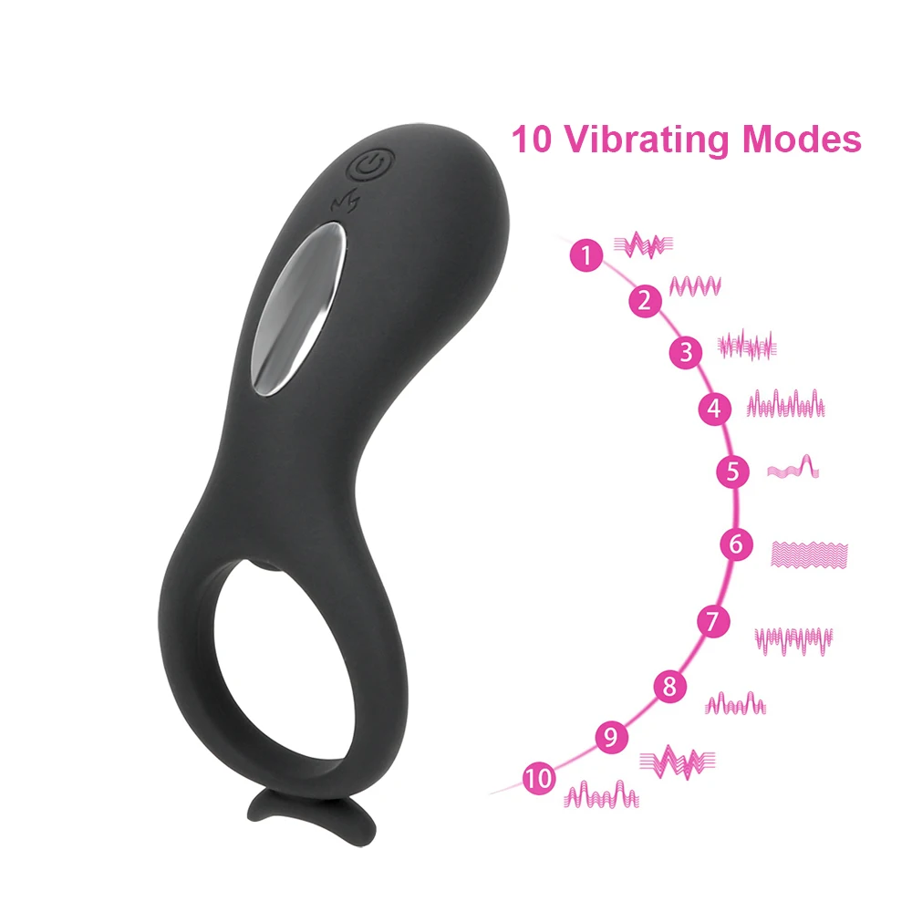 VATINE вибрирующее кольцо на пенис Силиконовое для пениса 10 режимов задержка