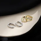 LouLeur 925 подковы из стерлингового серебра овальные серьги золотого цвета в винтажном стиле; С геометрическим рисунком Творческий простые шикарные серьги для женщин, ювелирное изделие, подарок
