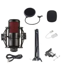 V500 Condenser Microphone Voice Network Live Karaoke Diaphragm Computer Sing Record MK017F