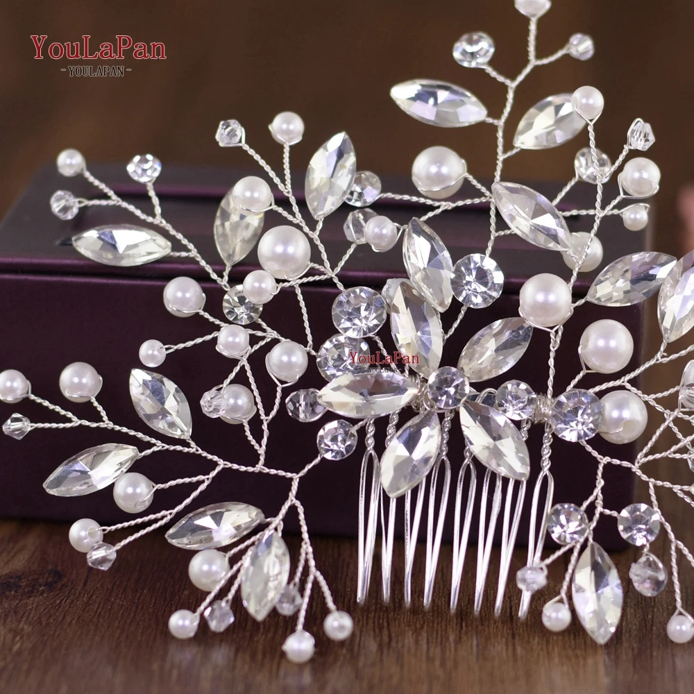 

YouLaPan HP117 Vintage Hair Wedding Clip Floral Wedding Bridal Hair Comb Pearl Hair Clip Comb Bridal Hair Comb Crystal Hair Clip