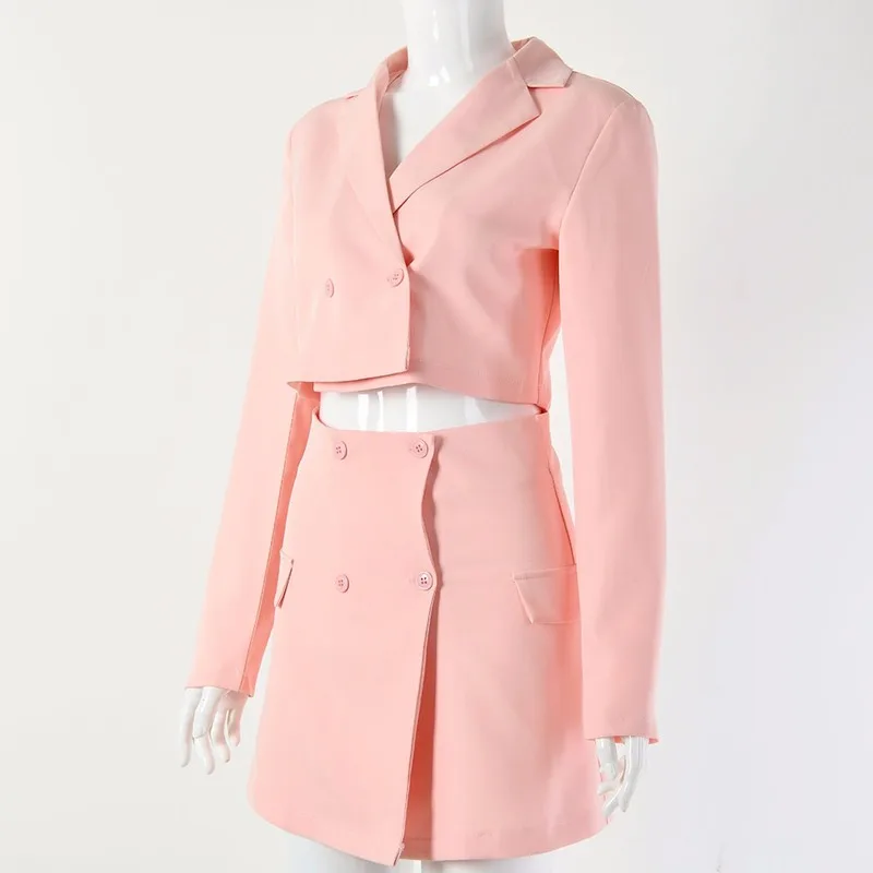 

Temperament Slim Slim Navel Small Suit Skirt Two-piece Dress Women