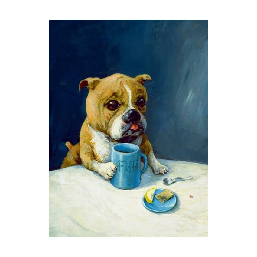 Раскрашивание по номерам животных и собак настенная живопись маслом ручная
