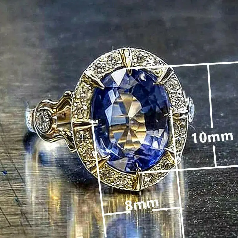 Сапфировое кольцо 14K золотого цвета для женщин и мужчин Anillos De Bizuteria драгоценный