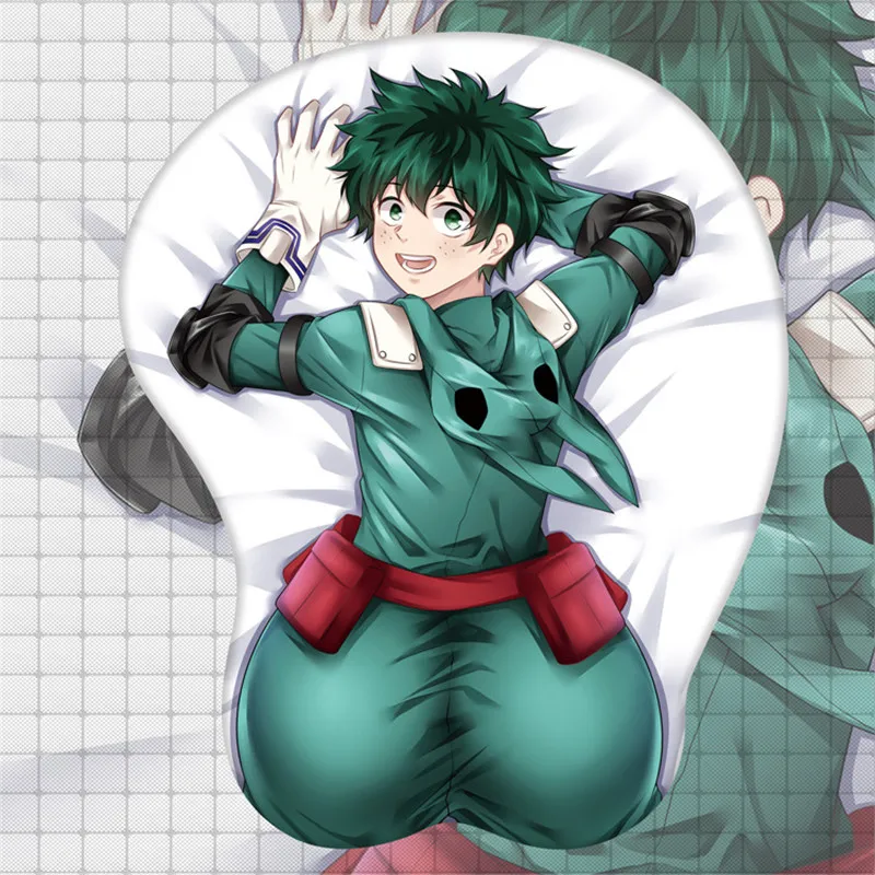 

Anime My Hero Academia Midoriya Izuku Cosplay Accessories Mouse Pad Pattern 3D Soft Gel Gaming With Wrist Support Prop