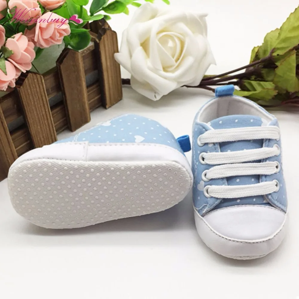 

WEIXINBUY Infant Canvas Shoes Toddler Newborn Baby Girl Boy Sports Sneakers Soft Bottom Anti-slip T-tied First Walkers Prewalker