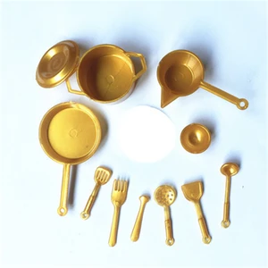 Миниатюрная кухонная утварь для кукольного домика, кухонная утварь, игровой кухонный игрушечный котел, сковорода для жарки, суповая кастрюля, крышка, аксессуары для кукольного домика