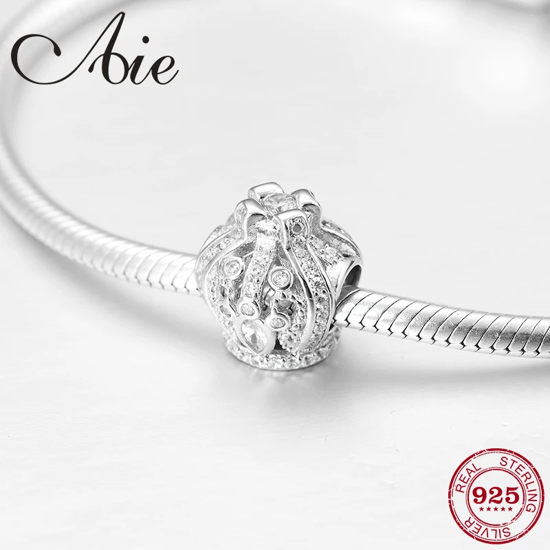 Сделай сам серебро 925 пробы модная Роскошная корона прозрачный CZ изящные бусины