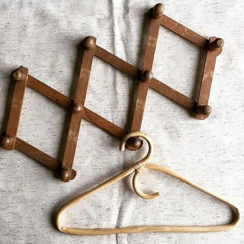 Вешалка для одежды из ротанга органайзер в скандинавском стиле детской вешалка