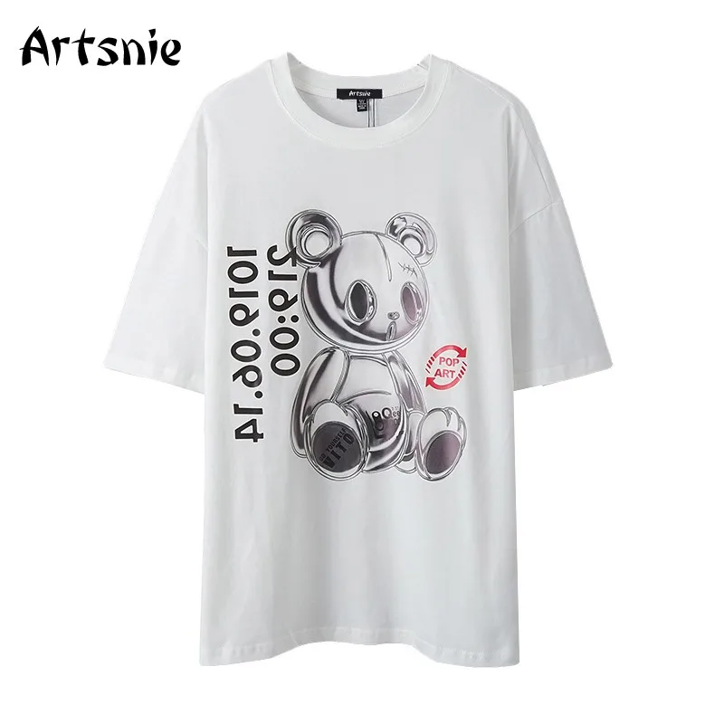 

Женская уличная футболка Artsnie, белая Повседневная футболка с коротким рукавом и круглым вырезом, с буквенным принтом, лето 2019