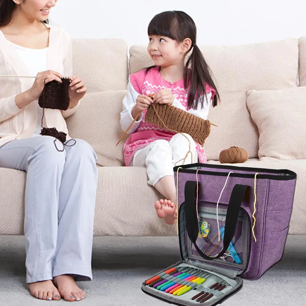 Портативный вязальные крючки нить и пряжа для хранения сумка органайзер DIY