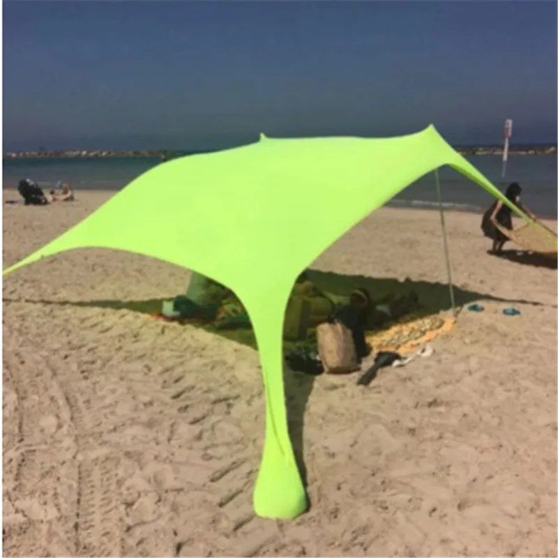 저렴한 패밀리 비치 양산 경량 태양 그늘 텐트 Sandbag 앵커 4 무료 Pegs UPF50 UV 대형 휴대용 캐노피 드롭 Shippin