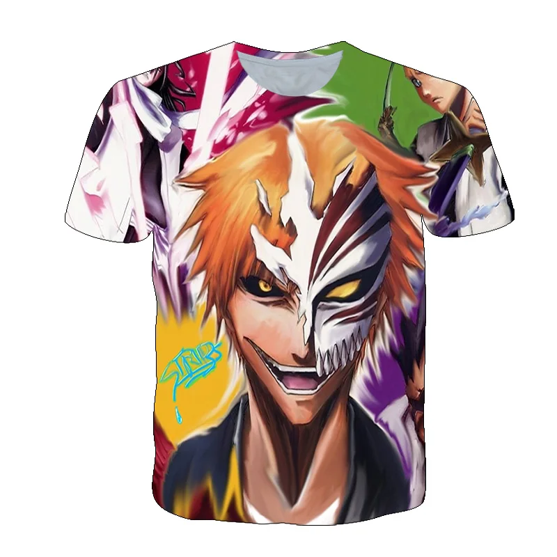 

BLEACH 3D print T-shirts short sleeve and polyester tops for boys and girls 2021 summer fashion cool 4-14 children' clothings