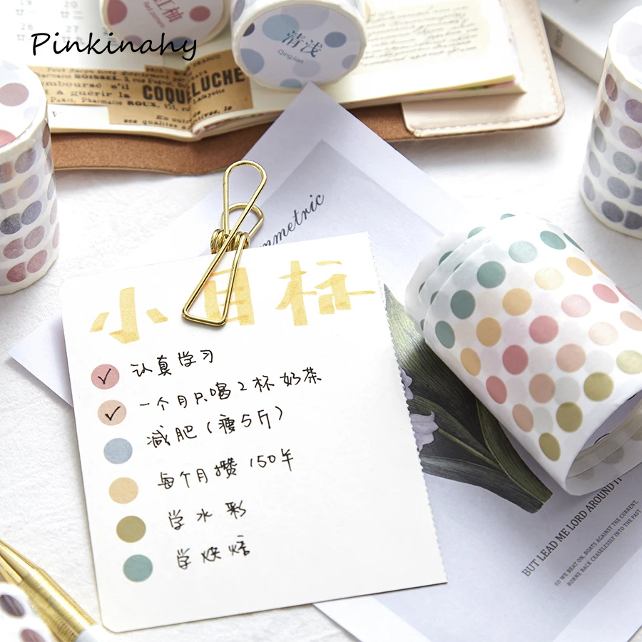 Красочные точки васи лента японская бумага DIY планировщик Маскировочная клейкие