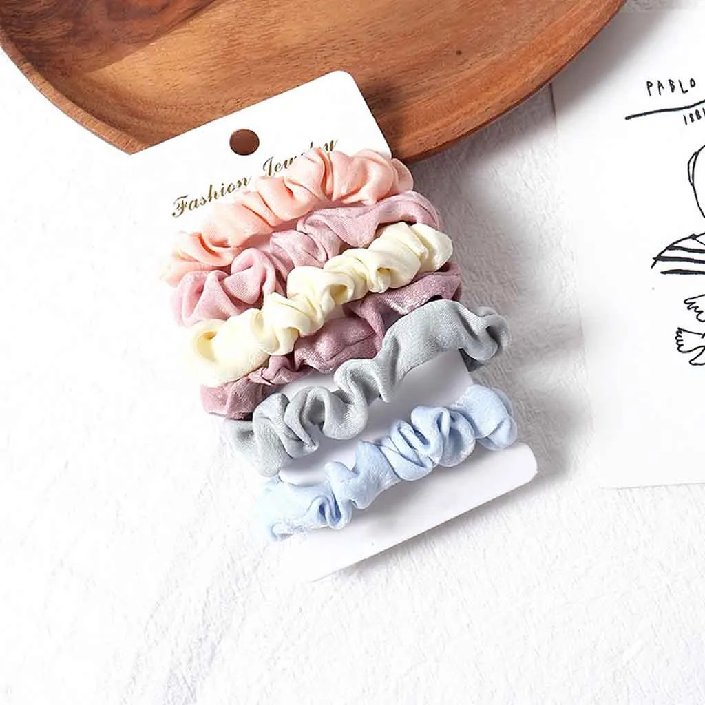 Бархатные резинки хрустящие для волос 2020 милая Женская Тканевая резинка простая