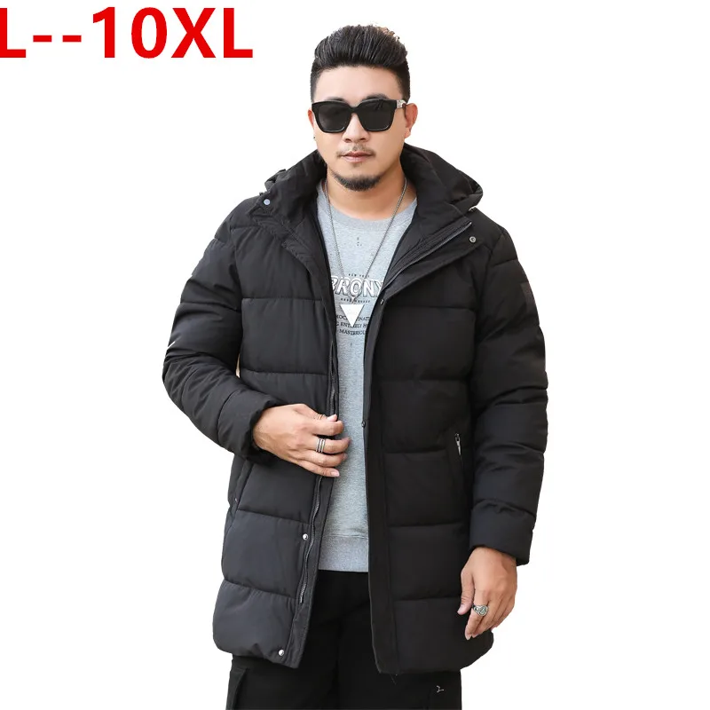 

size 10XL 8XL 6XL Plus 5XL Brand Cotton Padded Hooded Men Thick Hoodies Parka Male Quilted winter Jacket Coat