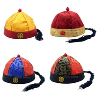 qing dynasty ancient chinese hat adult kids traditional tang suit accessories emperor bridegroom soft cap new year gift