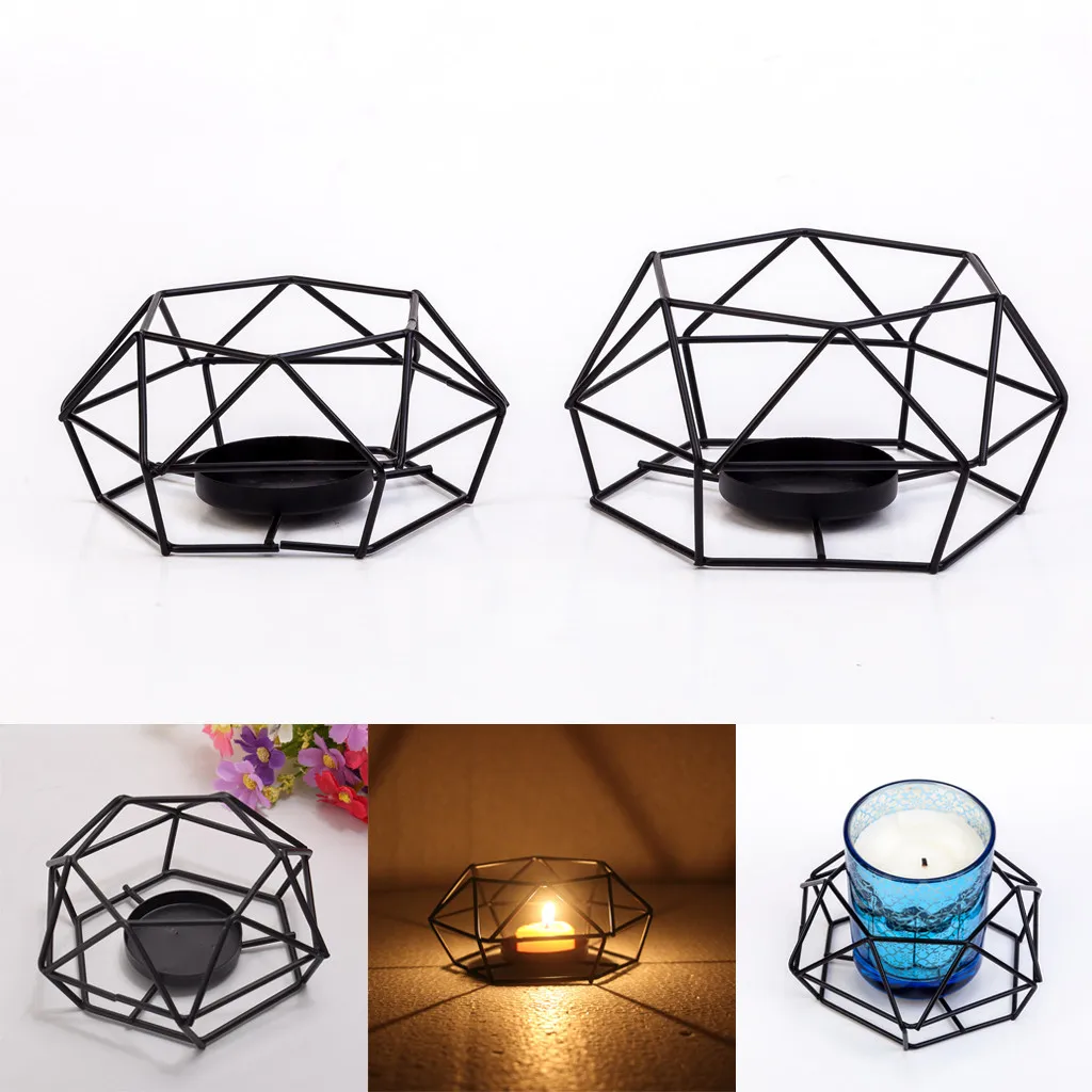 Геометрический подсвечник в нордическом минималистичном стиле украшение