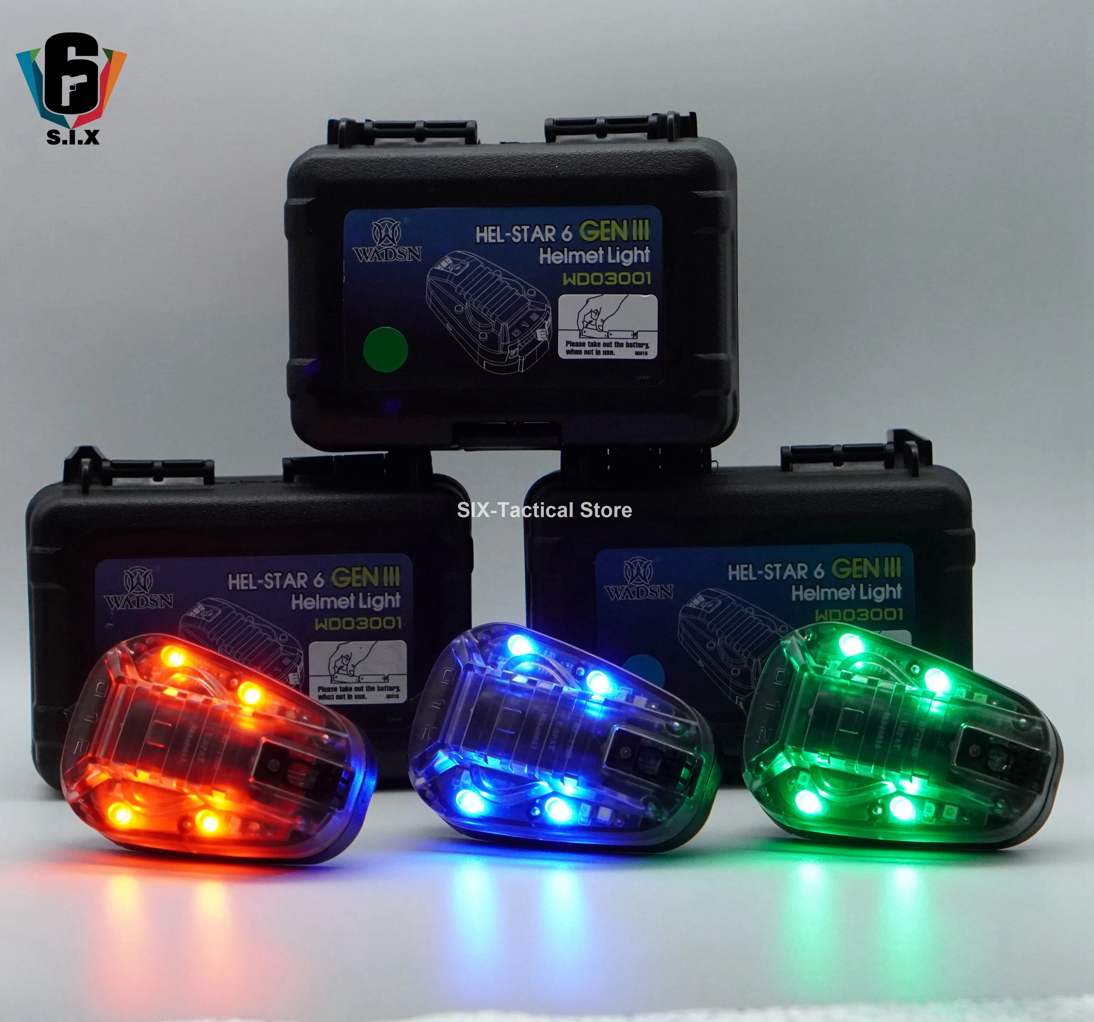 Beli Lampu Helm Survival Taktis HEL STAR 6 GEN Iii Sinyal Hijau Merah Biru IR Senter Strobo Tahan Air IP67