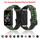 Ремешок сменный для Huawei Honor Band 6, силиконовый браслет для смарт-часов, аксессуары для наручных часов