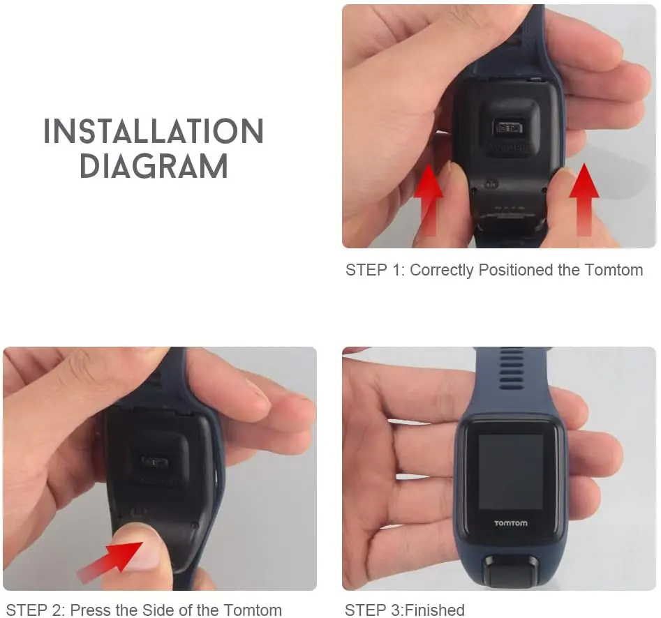 Quality Silicone Watch Strap For TomTom Replacement Wrist Watch Band For TomTom Runer 2 3 Spark 3 Sport Watch for men women