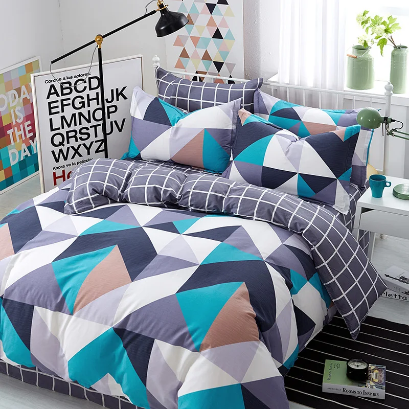 

Bed linen 100% Cotton Print Bedding Set 200x230 Quilts for Double Home Textile Luxury Pillowcases Bedroom Comforter