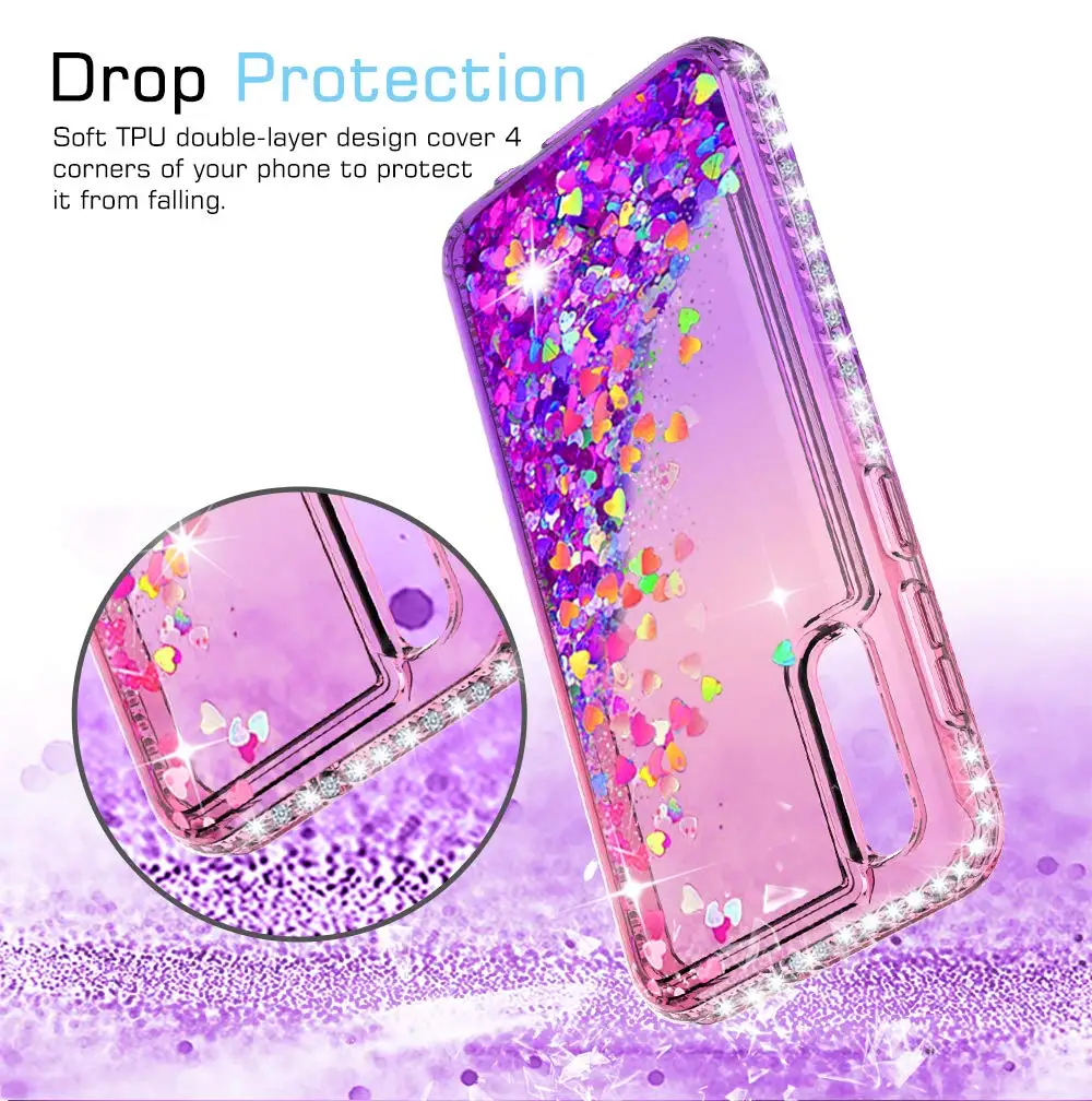 Diamond Glitter Case For Samsung Galaxy A50 A70 A60 A40 A30 A20 A10 A20E Cover Gradient Quicksand Case for Samsung M10 M20 M30