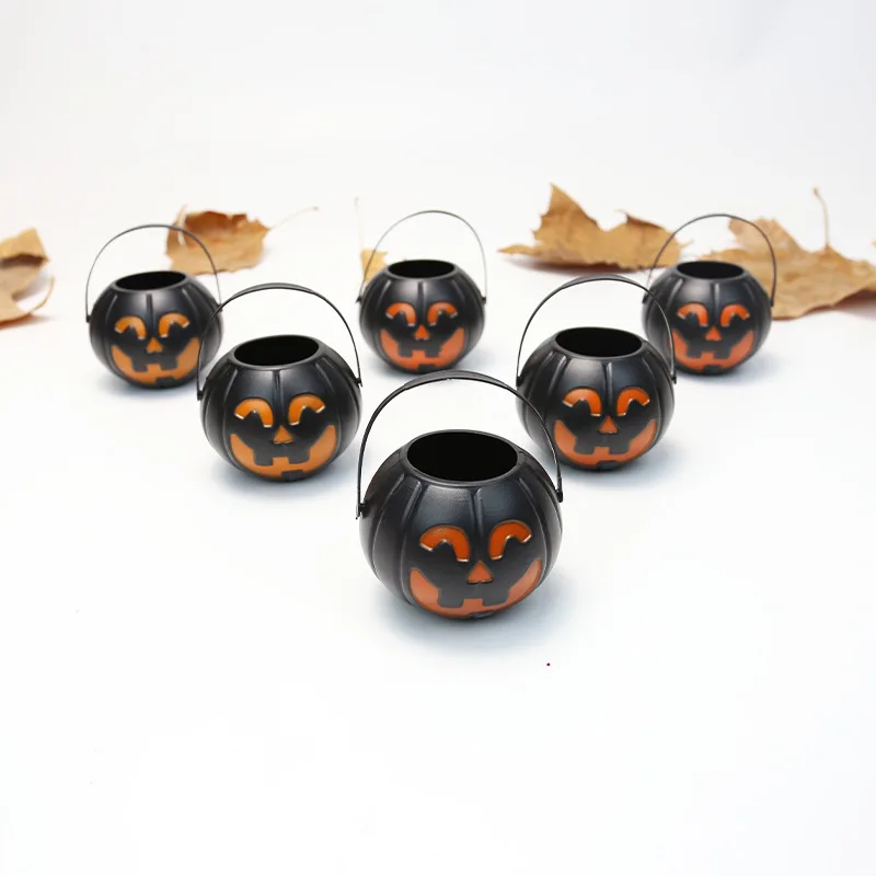 

Halloween Decoration Props Children's Toys Holiday Dress Up Non-luminous Black Bucket Mini Pumpkin Halloween Scene Decoration