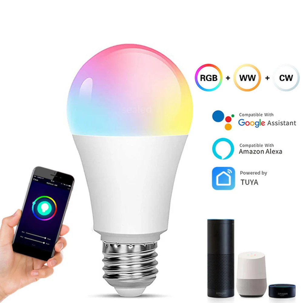 

WiFi LED Lamp 9W 10W Smart LED Bulb RGB LED Light Bulb E27 Voice Control Lamp Dimmable RGBW Magic Bulb With Alexa Google 85-265V