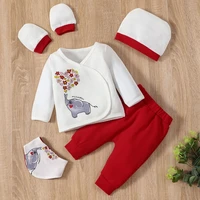 baby clothes spring fall baby girl outfit cotton 5 pcs sets love elephant topstrousershatglovesbibs baby boy outfit 0 24m