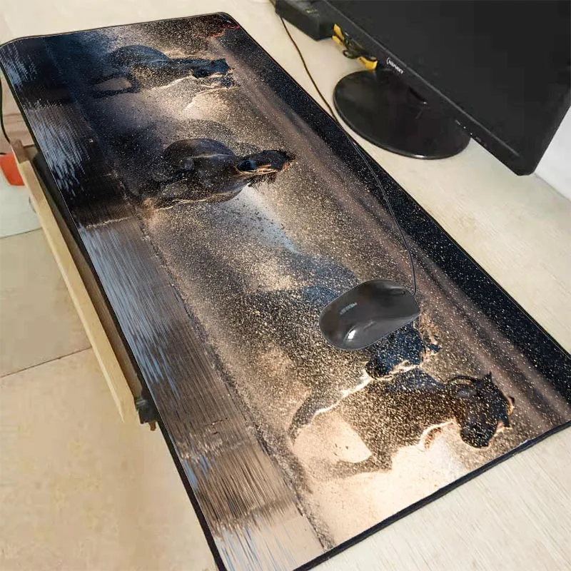 

XGZ Horses Running In Water Gaming Mouse Pad Locking Edge Large Mat PC Computer Laptop Keyboard for CS GO Dota 2 Lol