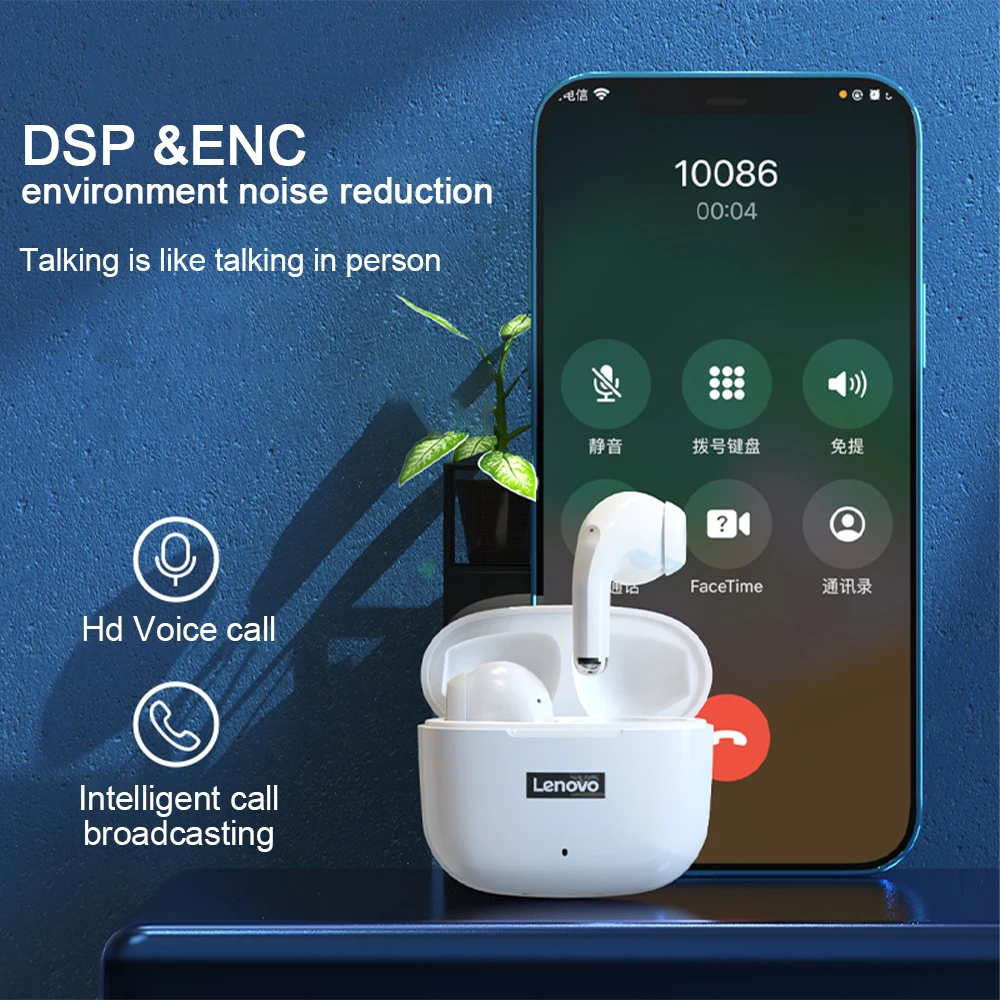 TWS-стереонаушники Lenovo LP40 с поддержкой Bluetooth и системой ШПД | Электроника
