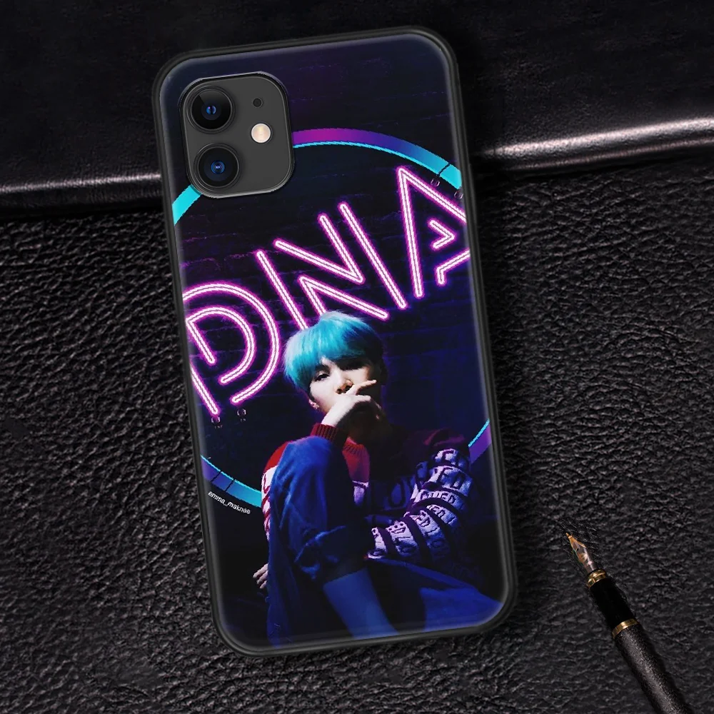 

Bangtan Boys SUGA Phone Case For Iphone 5 5S SE 2020 6 6S 7 8 Plus 11 12 Mini X XS XR Pro Max black Cell Soft Shell Painting