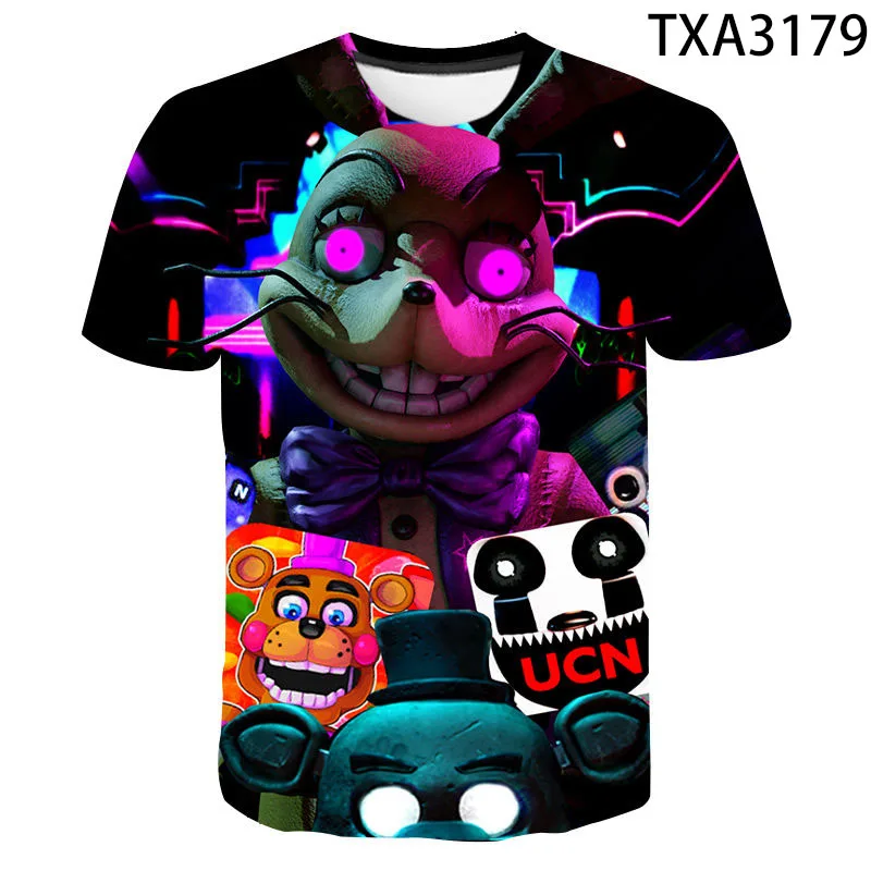 Футболка Fnaf с 3D принтом для мужчин и женщин Модный уличный Топ в стиле хип-хоп