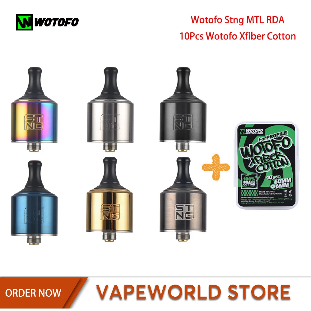 Sotofo Stng RDA распылитель для электронной сигареты резервуар с 10 шт. Wotofo Xfiber хлопок