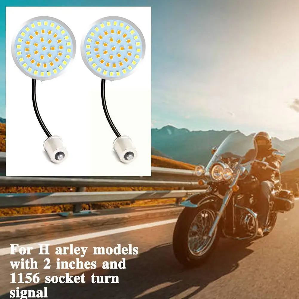 

Motorcycle Bullet Amber LED Turn Signal Light 1156 Inserts Softails Electra Lens Sportster Tri XL FLSTF + Glide for Harley D7I2