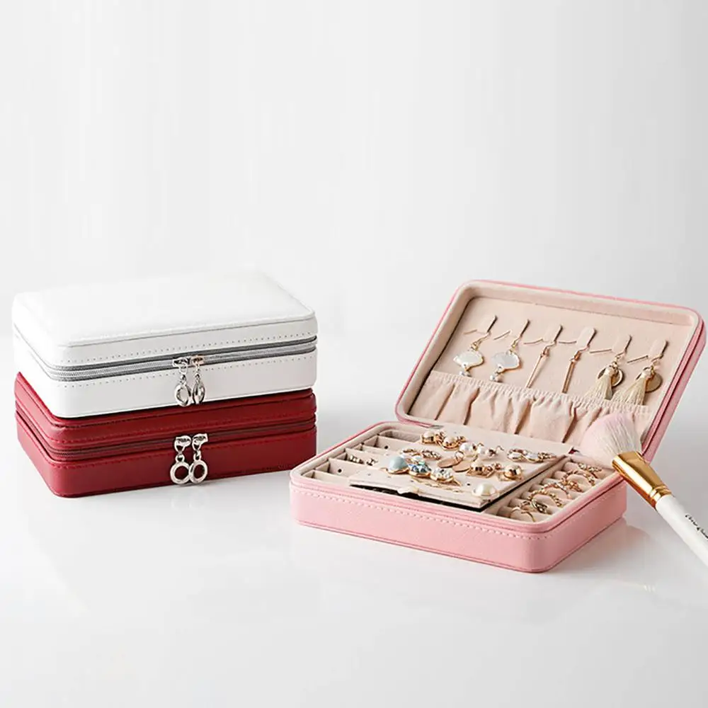 Портативная дорожная маленькая шкатулка для украшений из ПУ кожи органайзер