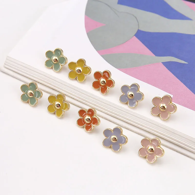 10 шт корейские новые поступления милые серьги креативные девушки цветы кулон
