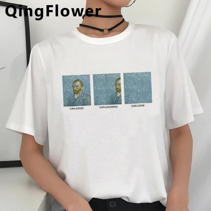 

Van Gogh Aesthetic clothes female harajuku ulzzang couple casual top tees ulzzang