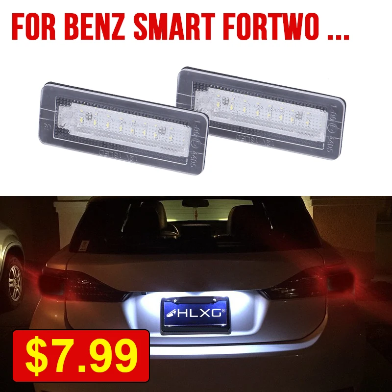 12 В 18 светодиодный свет номерного знака для Mercedes Benz Smart двоих купе W450 W451 W453