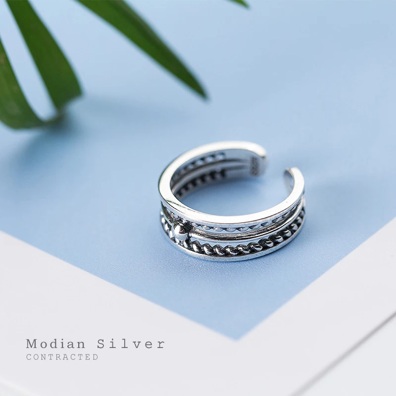 Женское открытое регулируемое кольцо Modian из стерлингового серебра 925 пробы с